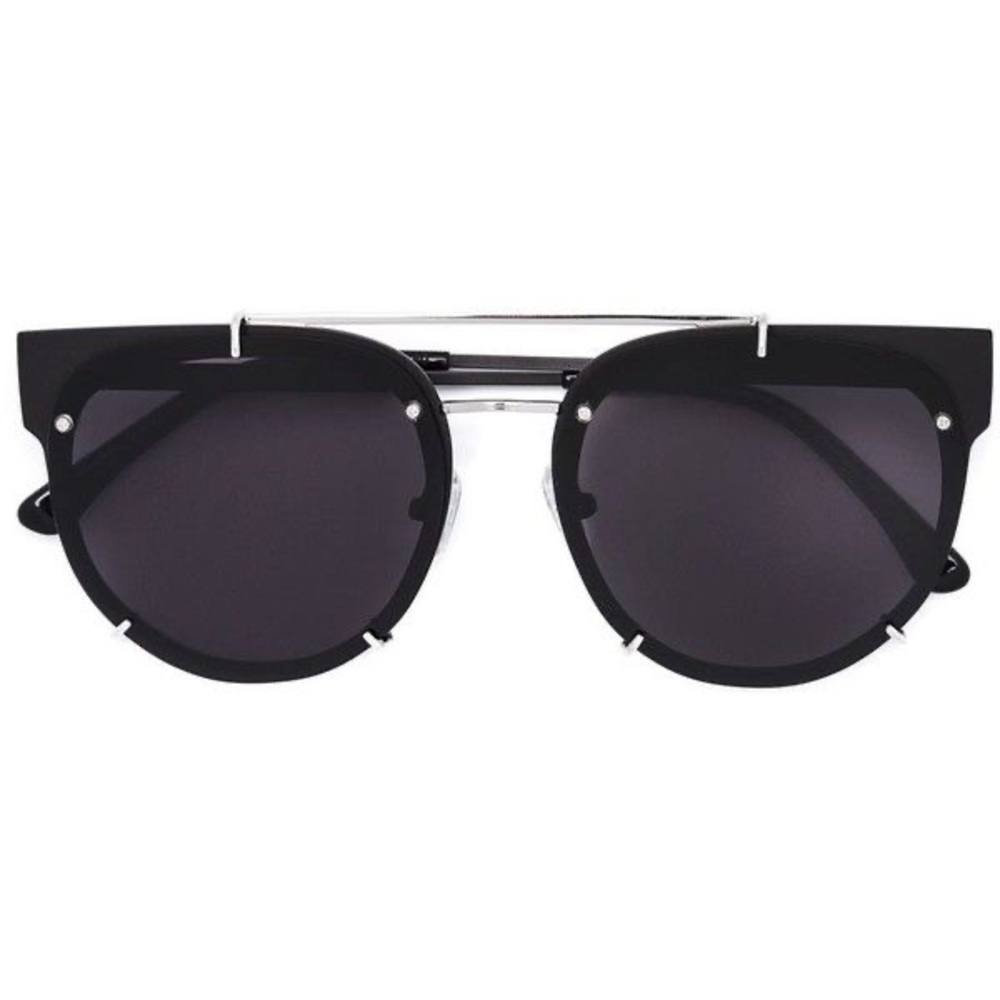 Vera Wang Black Round Frame Sunglasses